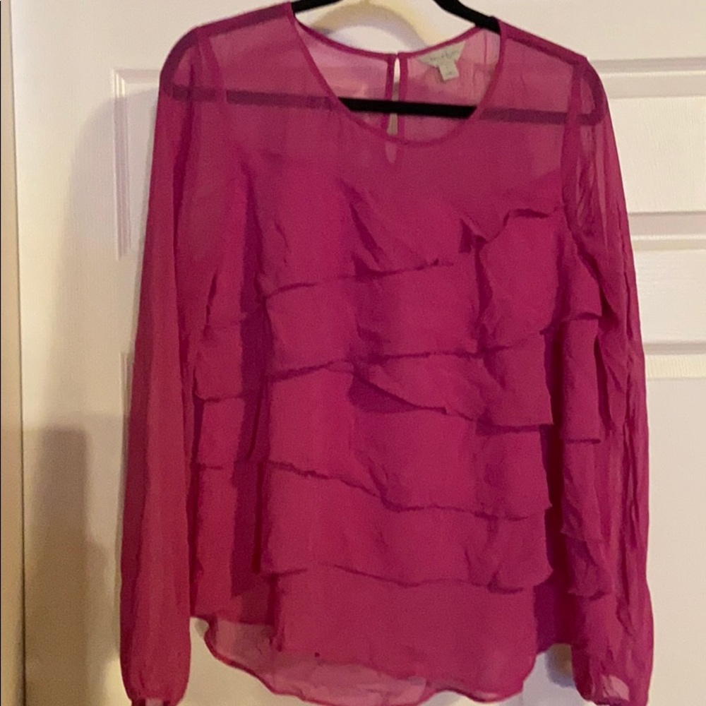 Women’s L Pink 100% Polyester Blouse long-sleeve
